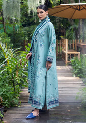 BrandsInn-3PC DHANAK EMBROIDERED SHIRT WITH WOOL PRINTED SHAWL AND TROUSER -BI-5180