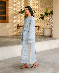 BrandsInn-3PC LAWN EMBROIDERED SHIRT WITH CHIFFON PRINTED DUPATTA AND EMB TROUSER-BI-4717