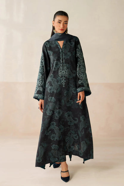 BrandsInn-3PC VISCOSE PRINTED EMB SHIRT WITH VISCOSE PRINTED DUPATTA AND TROUSER-BI-2631