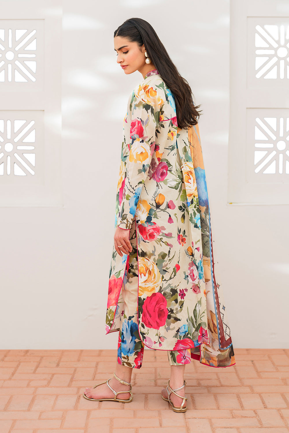 BrandsInn-3PC KARANDI PRINTED SHIRT WITH KARANDI PRINTED DUPATTA AND TROUSER-BI-2578