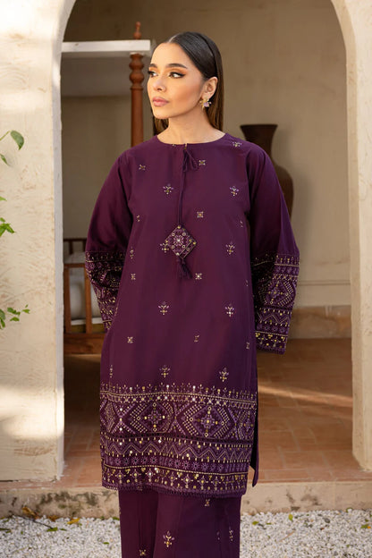 BATIK-2PC DHANAK EMBROIDERED SHIRT & EMBROIDERED TROUSER-BI-4094