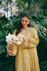 BrandsInn-3PC LAWN EMBROIDERED SHIRT WITH ORGANZA EMB EMBROIDERED DUPATTA AND TROUSER-BI-4831