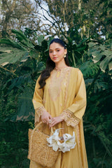 BrandsInn-3PC LAWN EMBROIDERED SHIRT WITH ORGANZA EMB EMBROIDERED DUPATTA AND TROUSER-BI-4831