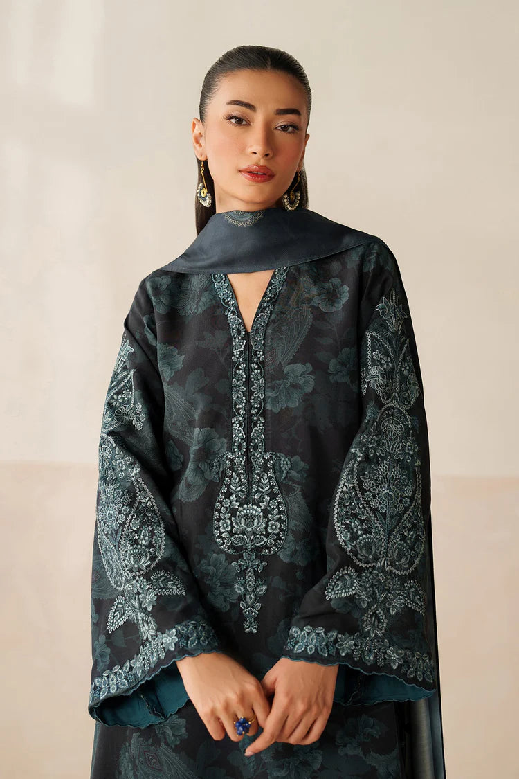 BrandsInn-3PC VISCOSE PRINTED EMB SHIRT WITH VISCOSE PRINTED DUPATTA AND TROUSER-BI-2631