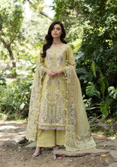 BrandsInn-3PC LAWN EMBROIDERED SHIRT WITH SILK PRINTED EMB DUPATTA AND TROUSER-BI-4912