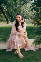 BrandsInn-3PC LAWN EMBROIDERED SHIRT WITH CHIFFON EMBROIDERED DUPATTA AND TROUSER-BI-4840