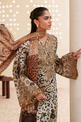 BrandsInn-3PC LAWN DIGITAL PRINTED EMB SHIRT WITH SILK PRINTED DUPATTA AND PRINTED TROUSER-BI-023