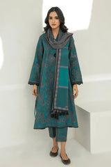 BrandsInn-3PC KHADDAR PRINTED SHIRT WITH KHADDAR PRINT DUPATTA AND PRINT TROUSER-BI-2616