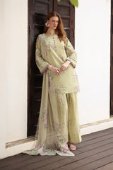 BrandsInn-3PC LAWN PRINTED SHIRT WITH SILK PRINTED DUPATTA AND TROUSER-BI-041