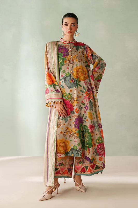 BrandsInn-3PC VISCOSE PRINTED SHIRT WITH VISCOSE PRINTED DUPATTA AND TROUSER-BI-2636