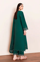 BrandsInn-3PC DHANAK EMBROIDERED SHIRT WITH SILK EMBROIDERED DUPATTA AND TROUSER-BI-5196