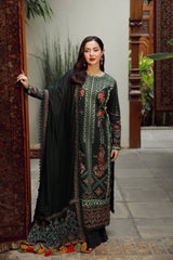 BrandsInn-3PC DHANAK EMBROIDERED SHIRT WITH DHANAK EMBROIDERED SHAWL AND TROUSER-BI-4410