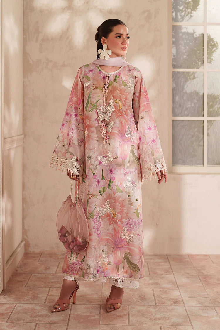 BrandsInn-3PC LAWN DIGITAL PRINTED EMB SHIRT WITH SILK PRINTED DUPATTA AND TROUSER-BI-054