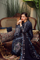 BrandsInn-3PC DHANAK EMBROIDERED SHIRT WITH DHANAK EMBROIDERED SHAWL AND TROUSER-BI-5041