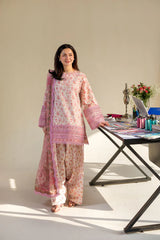 BrandsInn-3PC LAWN DIGITAL PRINTED EMB SHIRT WITH SILK PRINTED DUPATTA AND PRINTED TROUSER-BI-056