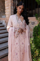 BrandsInn-3PC LAWN CHIKANKAARI EMBROIDERED SHIRT WITH KHAADI NET EMBROIDERED DUPATTA AND TROUSER-BI-4660