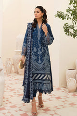 BrandsInn-3PC LAWN EMBROIDERED SHIRT WITH CHIFFON EMBROIDERED DUPATTA AND TROUSER-BI-103