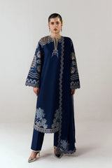 BrandsInn-3PC DHANAK EMBROIDERED SHIRT WITH DHANAK EMBROIDERED DUPATTA AND TROUSER-BI-5245