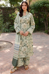 BrandsInn-3PC KHADDAR PRINTED SHIRT WITH KHADDAR PRINTED DUPATTA AND PRINT TROUSER-BI-2643