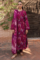 BrandsInn-3PC KHADDAR PRINTED SHIRT WITH KHADDAR PRINTED DUPATTA AND PRINT TROUSER-BI-2646