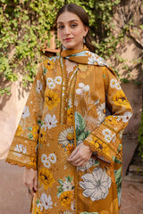 BrandsInn-3PC KHADDAR PRINTED SHIRT WITH KHADDAR PRINTED DUPATTA AND PRINT TROUSER-BI-2642