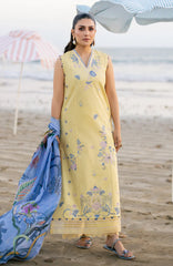 BrandsInn-3PC LAWN EMBROIDERED SHIRT WITH CHIFFON PRINTED DUPATTA AND TROUSER-BI-4850