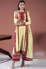 BrandsInn-3PC LAWN EMBROIDERED SHIRT WITH LAWN EMBROIDERED DUPATTA AND LAWN TROUSER-BI-369