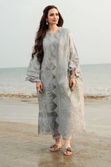 BrandsInn-3PC LAWN LASER WORK EMBROIDERED SHIRT WITH KHADDI NET EMBROIDERED DUPATTA & TROUSER-BI-4746