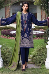 BrandsInn-3PC KARANDI EMBROIDERED SHIRT WITH KARANDI EMB SHAWL & TROUSER-BI-5246