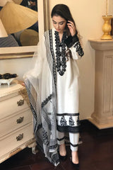 BrandsInn-3PC DHANAK EMBROIDERED WITH ORGANZA EMBROIDERED DUPPATTA-BI-3137