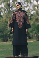 BrandsInn-3PC DHANAK EMBROIDERED SHIRT WITH DHANAK EMBROIDERED SHAWL AND TROUSER-BI-5289