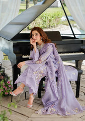BrandsInn-3PC LAWN LASERCUTWORK EMBROIDERED SHIRT WITH KHAADI NET EMBROIDERED DUPATTA AND TROUSER -BI-4780