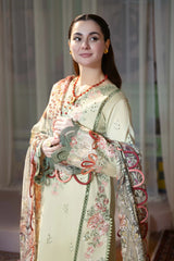 BrandsInn - 3PC LAWN EMBROIDERED SHIRT WITH CHIFFON PRINTED DUPATTA AND TROUSER-BIC-3792