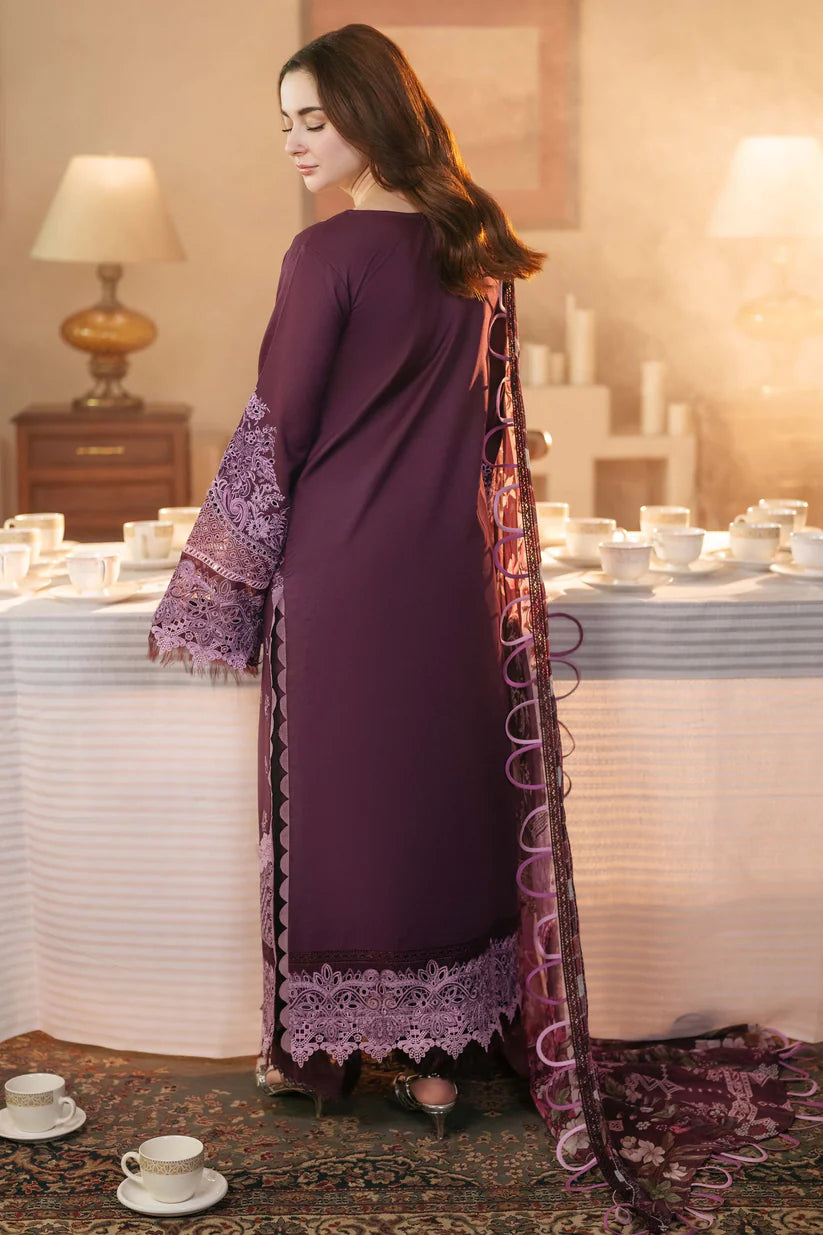 BrandsInn-3PC DHANAK SEQUENCE EMBROIDERED SHIRT WITH DHANAK EMBROIDERED SHAWL & DHANAK TOUSER-BI-4067