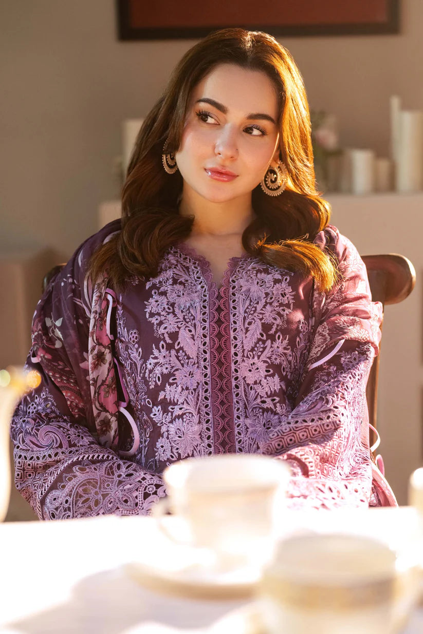 BrandsInn-3PC DHANAK SEQUENCE EMBROIDERED SHIRT WITH DHANAK EMBROIDERED SHAWL & DHANAK TOUSER-BI-4067