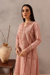 BrandsInn-2PIECE DHANAK EMBROIDERED SHIRT WITH DHANAK EMB TROUSER-BI-15017