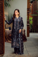 BrandsInn-3PC DHANAK EMBROIDERED SHIRT WITH DHANAK EMBROIDERED SHAWL AND TROUSER-BI-5041