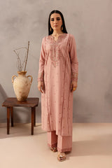 BrandsInn-2PIECE DHANAK EMBROIDERED SHIRT WITH DHANAK EMB TROUSER-BI-15017