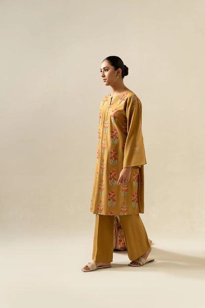 BrandsInn- 3PC Dhanak Embroidered Shirt With Twil Print Wool Shawl & Trouser-BI-4083