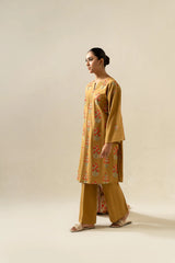 BrandsInn- 3PC Dhanak Embroidered Shirt With Twil Print Wool Shawl & Trouser-BI-4083