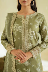 BrandsInn-3PC LAWN DIGITAL PRINTED EMB SHIRT WITH SILK PRINTED EMB DUPATTA AND PRINTED TROUSER-BI-001