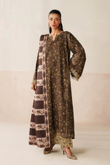 BrandsInn-3PC KHADDAR PRINTED SHIRT WITH KHADDAR PRINTED DUPATTA AND PRINT TROUSER-BI-2663