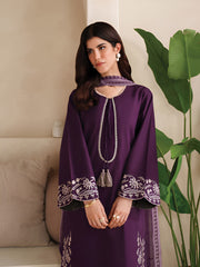 BrandsInn-2PC LAWN EMBROIDERED SHIRT WITH EMBROIDERED SLEEVES-BI-241