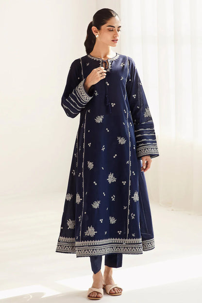 BrandsInn-3PC DHANAK SEQUENCE EMBROIDERED SHIRT WITH COUTRAI PRINTED SHAWL & DHANAK TOUSER-BI-4142