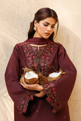 BrandsInn-3PC LAWN EMBROIDERED SHIRT WITH SILK PRINTED DUPATTA AND PRINTED TROUSER-BI-057