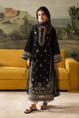 BrandsInn-3PC DHANAK EMBROIDERED SHIRT WITH CHIFFON EMBROIDERED DUPATTA AND TROUSER-BI-4274