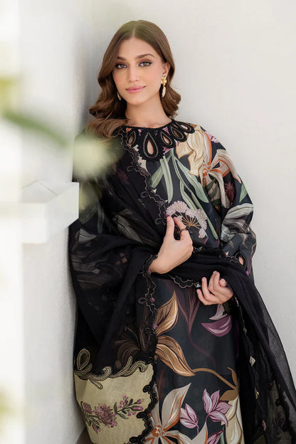 BrandsInn-3PC KHADDAR PRINTED EMB SHIRT WITH KHADDAR PRINTED EMB DUPATTA AND PRINTED TROUSER-BI-2624