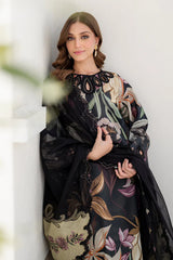 BrandsInn-3PC KHADDAR PRINTED EMB SHIRT WITH KHADDAR PRINTED EMB DUPATTA AND PRINTED TROUSER-BI-2624