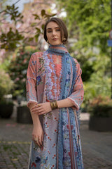 BrandsInn-3PC KARANDI PRINTED EMBROIDERED SHIRT WITH KARANDI PRINTED DUPATTA AND TROUSER-BI-2565