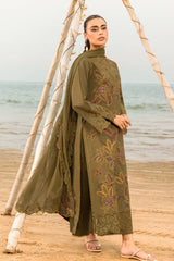 BrandsInn-3PC LAWN EMBROIDERED SHIRT WITH CHIFFON EMBROIDERED DUPATTA & TROUSER-BI-4514